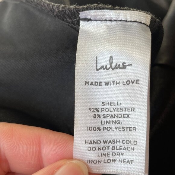 Lulus Forever Your‎ Girl Dress XL Black Satin Slip Dress Bodycon Stretchy Sexy - Picture 5 of 11